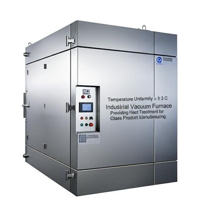 Uniformidad de temperatura ± 3 C Prueba en 9 puntos Horno industrial de vacío que proporciona tratamiento térmico para la fabricación de productos de vidrio