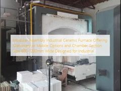Horno cerámico industrial de montaje modular que ofrece opciones estacionarias o móviles y tamaño de sección de cámara de 600-1200 mm de ancho, diseñado para uso industrial
